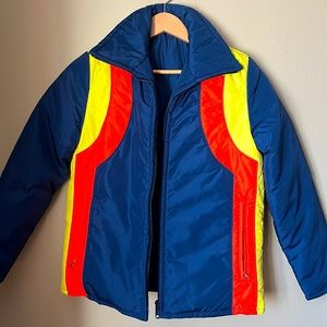 Stranger Things vibes Vintage colorful down puffer jacket